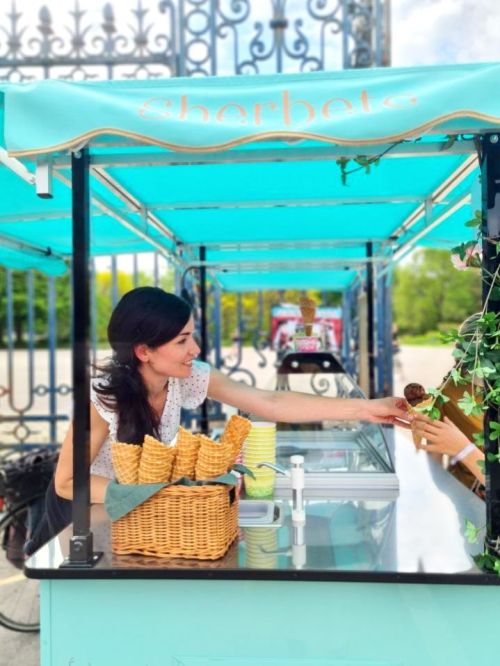 Vélo triporteur glacier