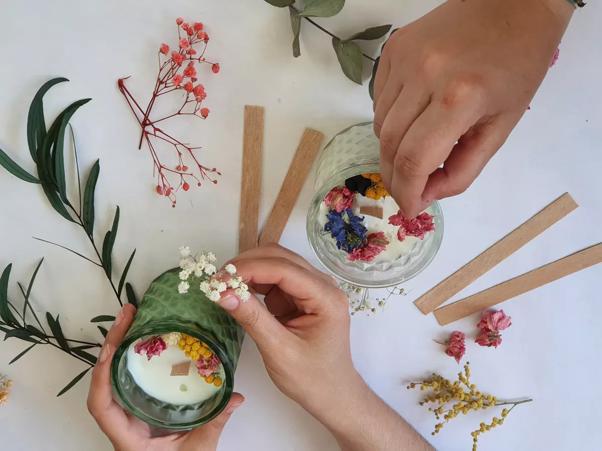 Bougies fleuries