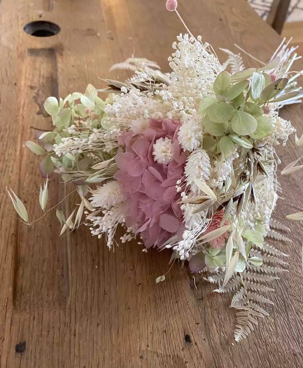 bouquet de mariée rose et vert
