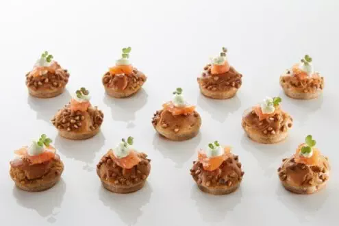 Cakes gravlax saumon