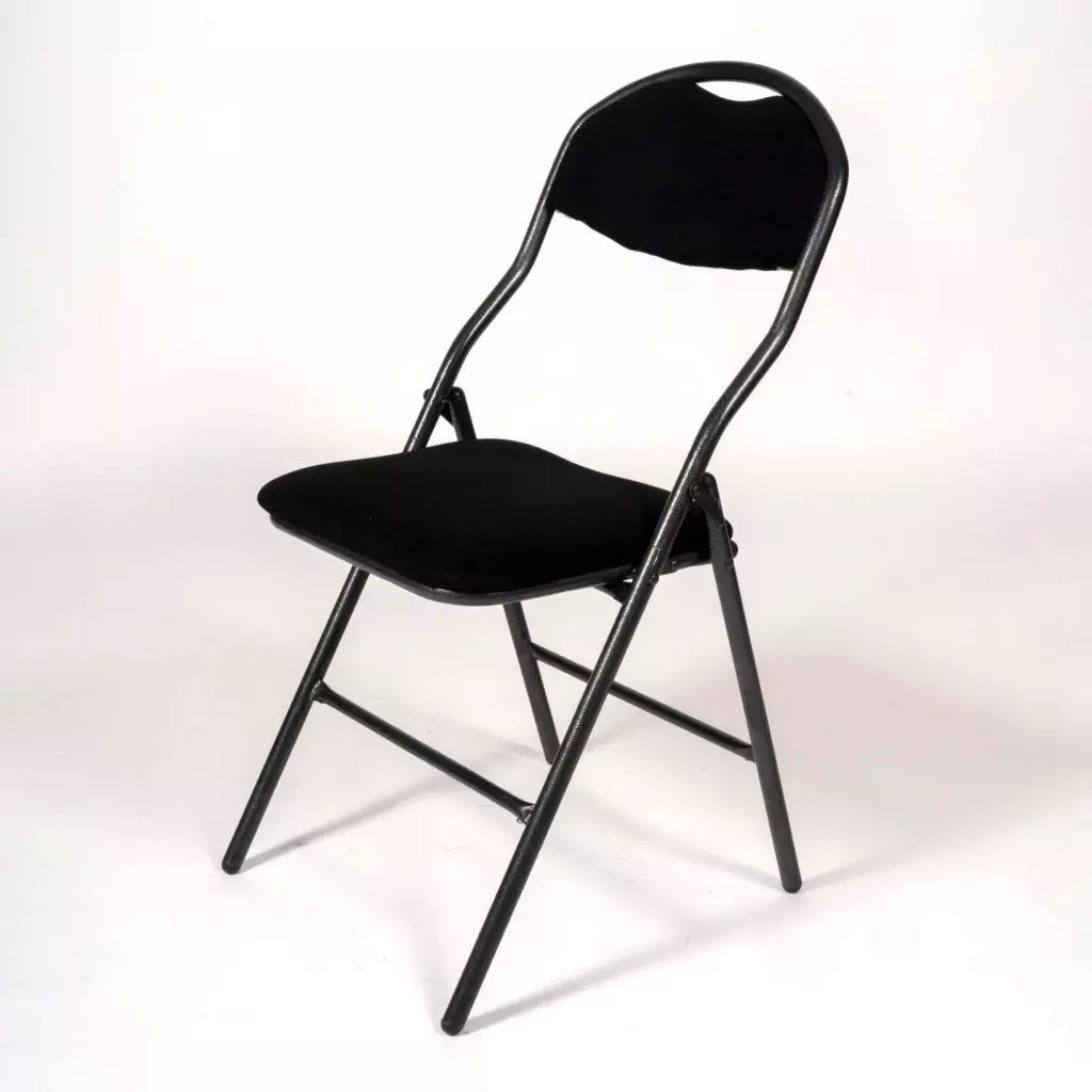 CHAISE PLIANTE SUPER TISSU NOIR