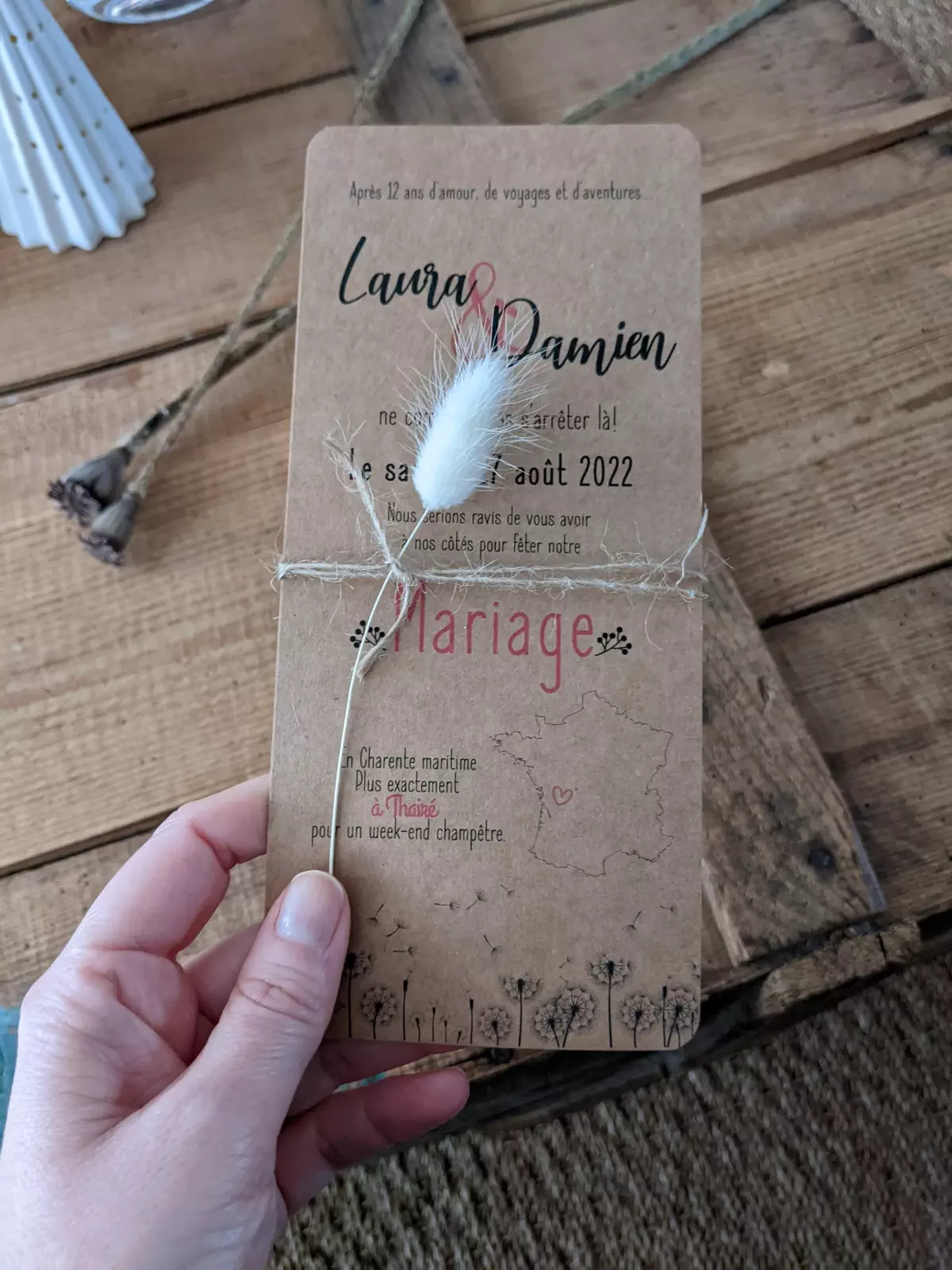 Faire part mariage Kraft Champetre by Madame Babioles