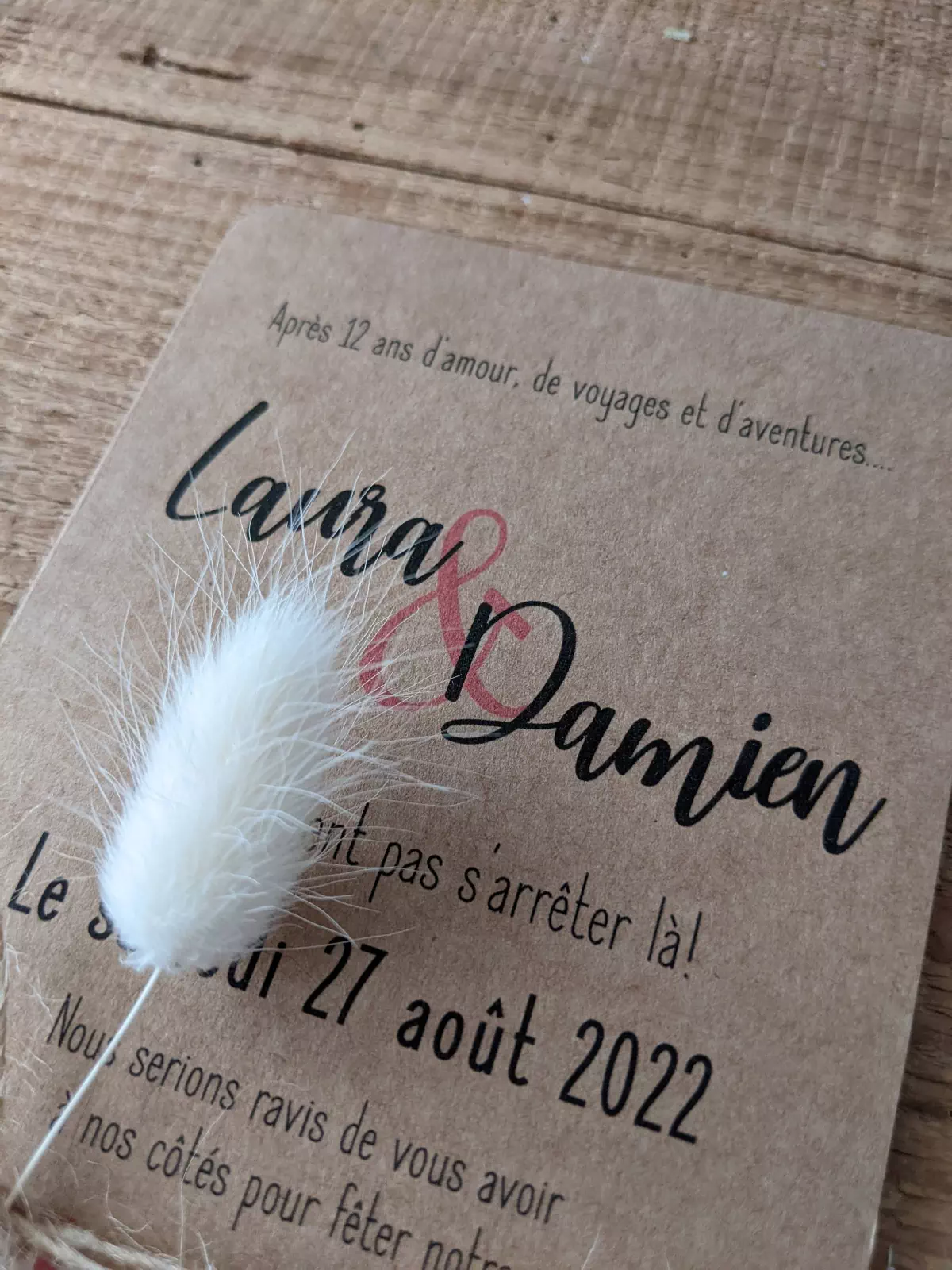 Faire part mariage Kraft Champetre by Madame Babioles