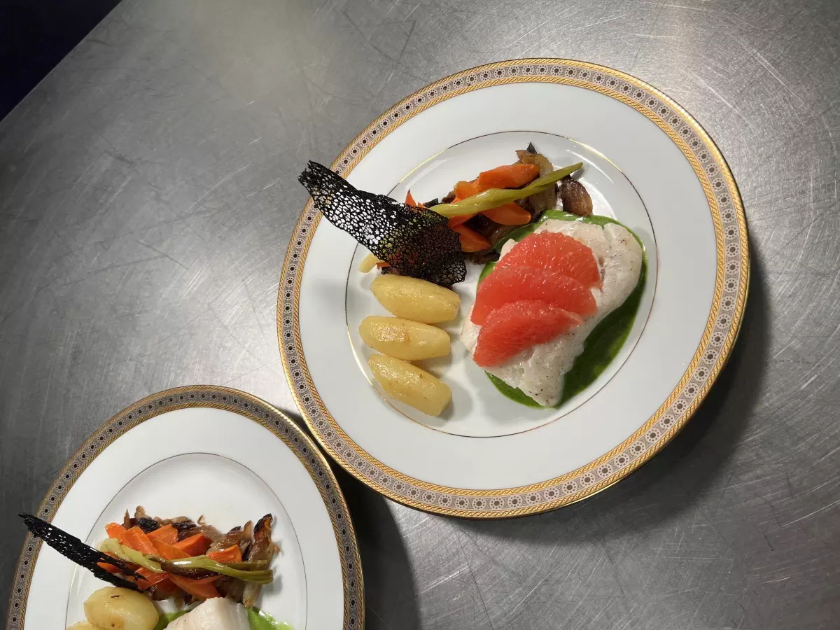 Cabillaud au agrume  légumes de saison