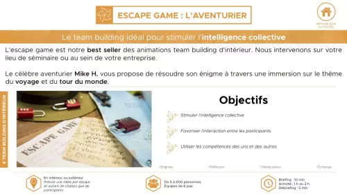 TEAM BUILDING D'INTÉRIEUR