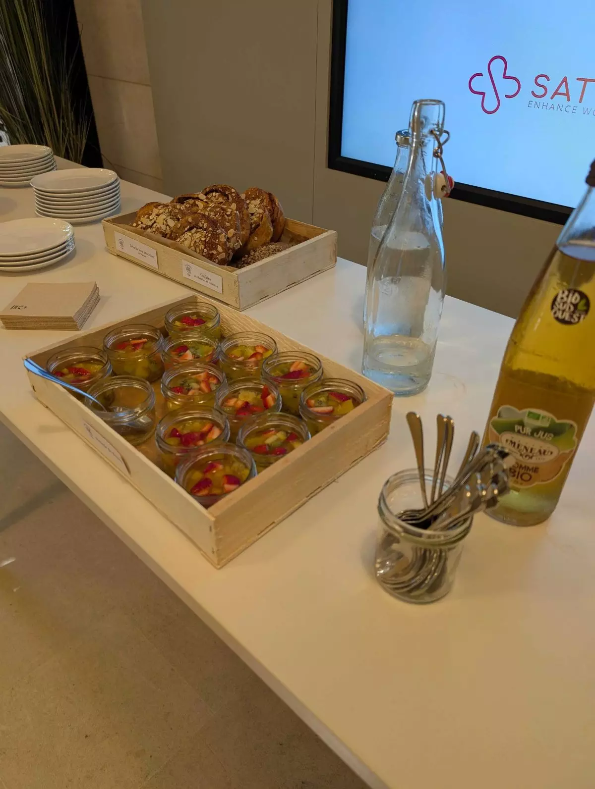 Cagettes petit déjeuner avec salades de fruits