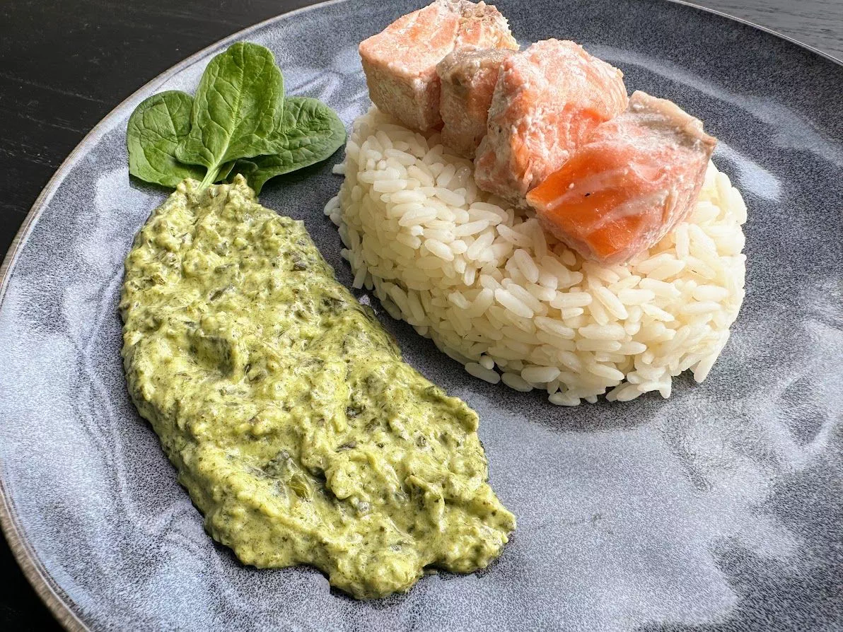 Riz aux saumons et aux épinards 