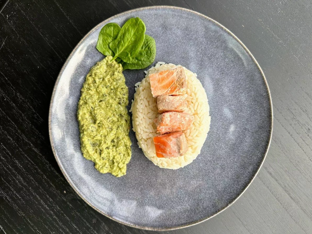Riz aux saumons et aux épinards 