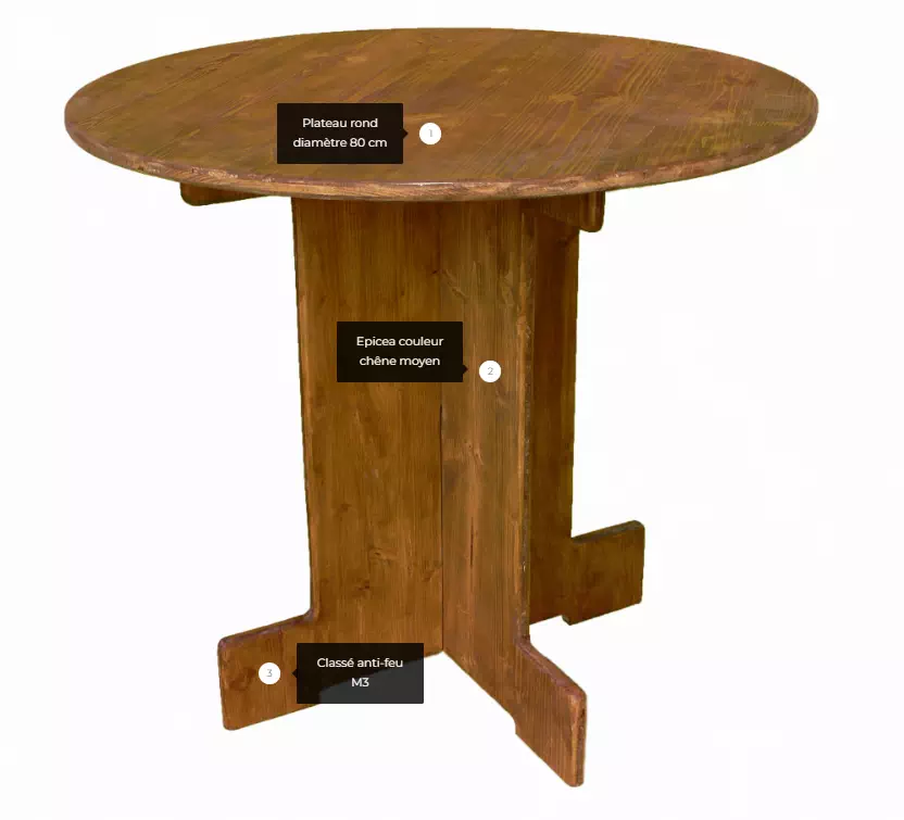 Table bistrot ronde (hauteur 72cm)