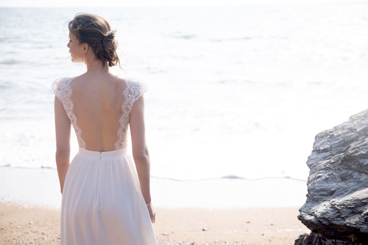 Robe de mariée Tariquet dos nu dentelle en U
