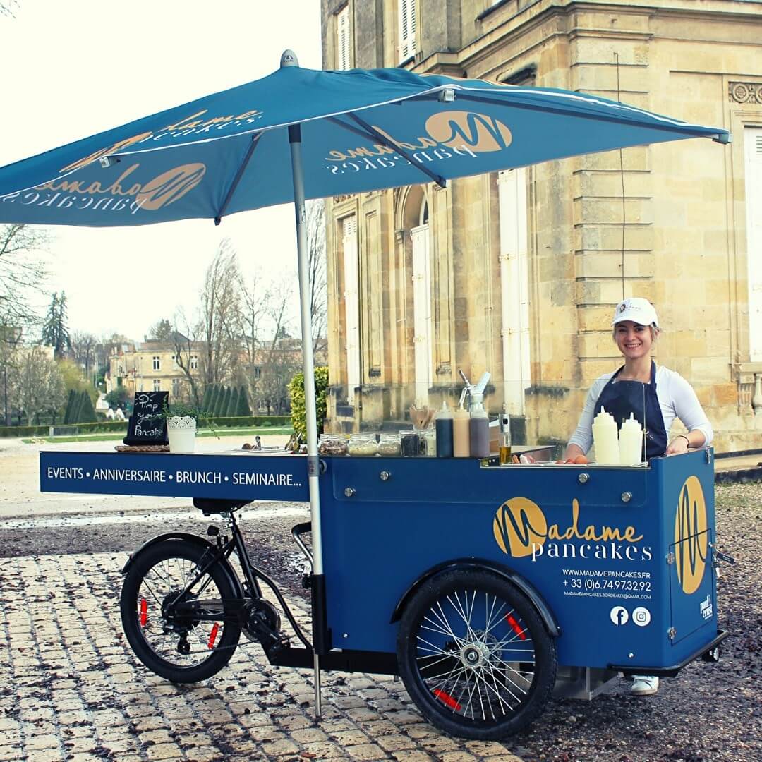 triporteur pancakes bleu bordeaux