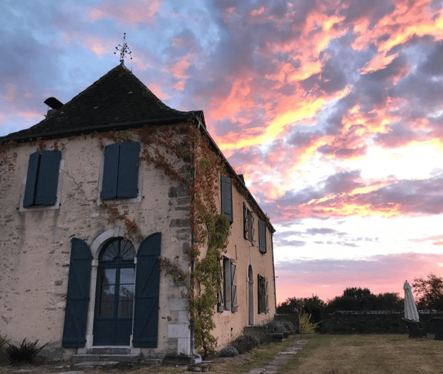 le château et son magnifique couché de soleil