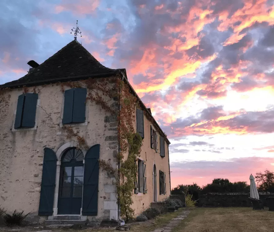 le château et son magnifique couché de soleil