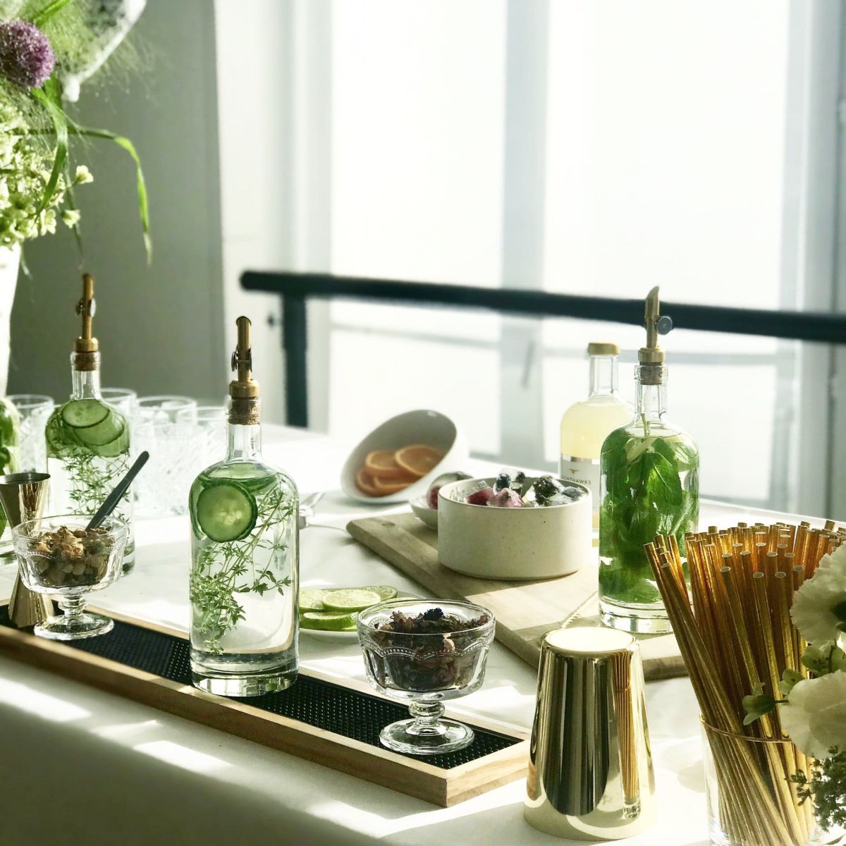 Buffet d'eaux infusées