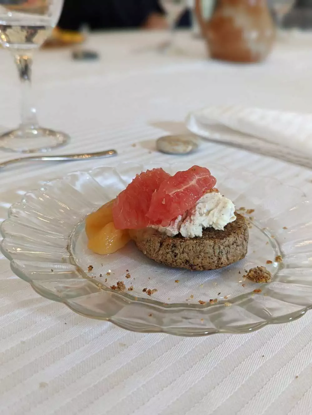palet breton, curd de pamplemousse, marcarpone montée pamplemousse frais