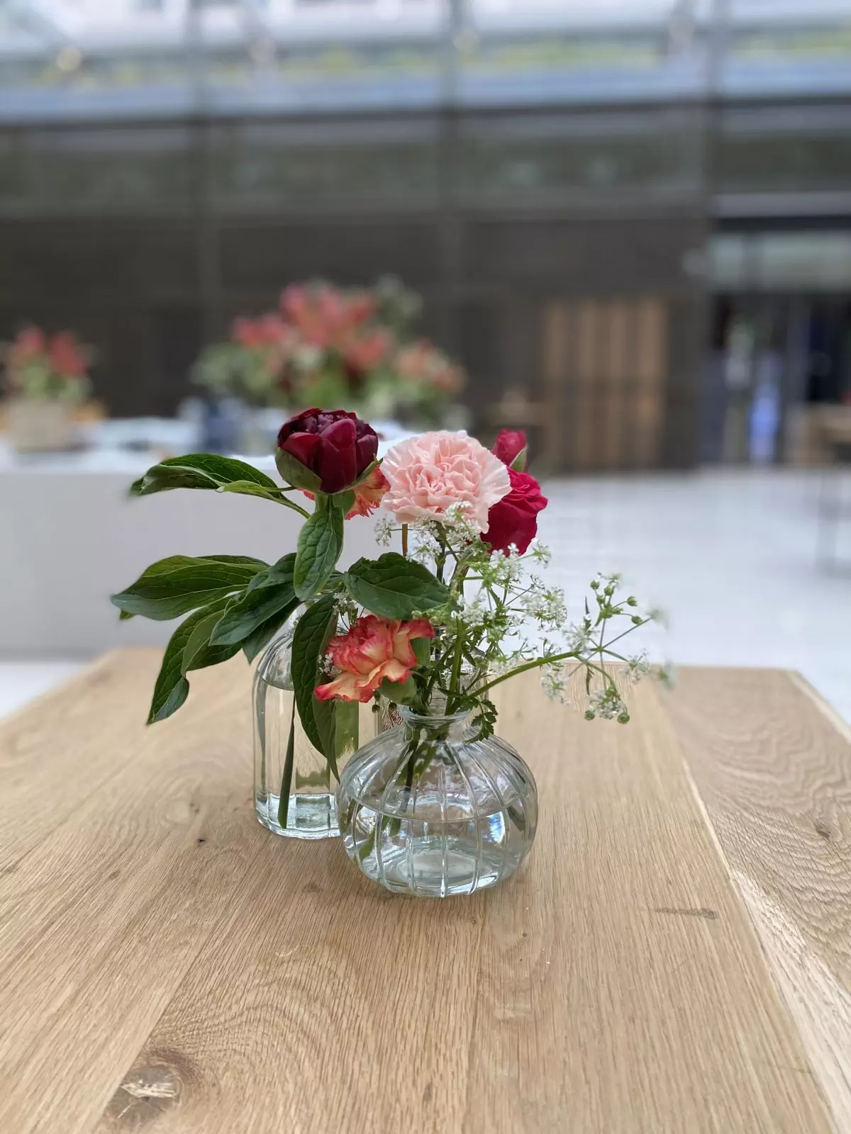Centre de table écoresponsable sous forme de trio