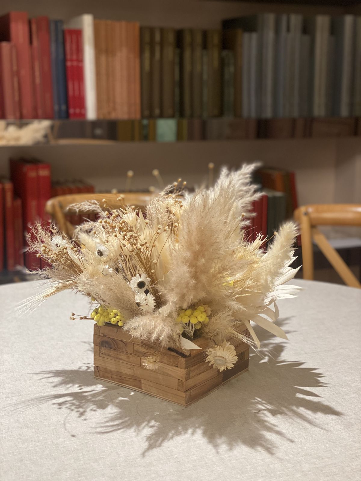 centre de table écoresponsable en fleurs séchées