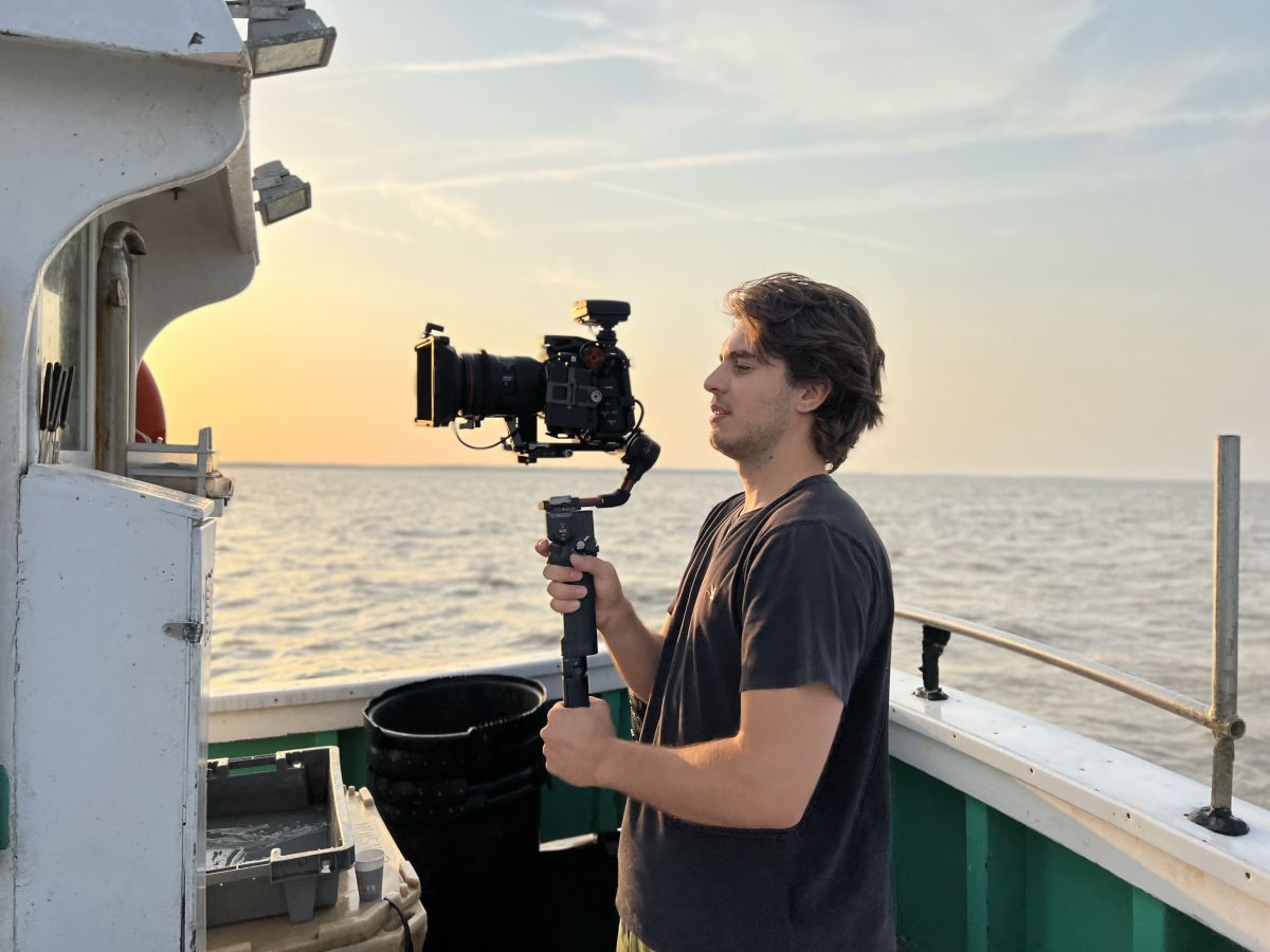 Avec mon stabilisateur et un micro cravatage | Reportage pour Royan News sur Seb, pêcheur à la ligne sur Mescher