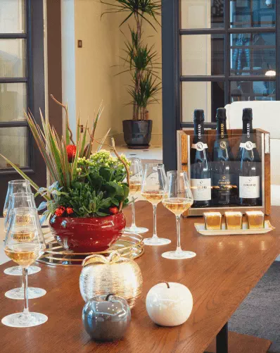 Salle de réception dans les vignes de Champagne