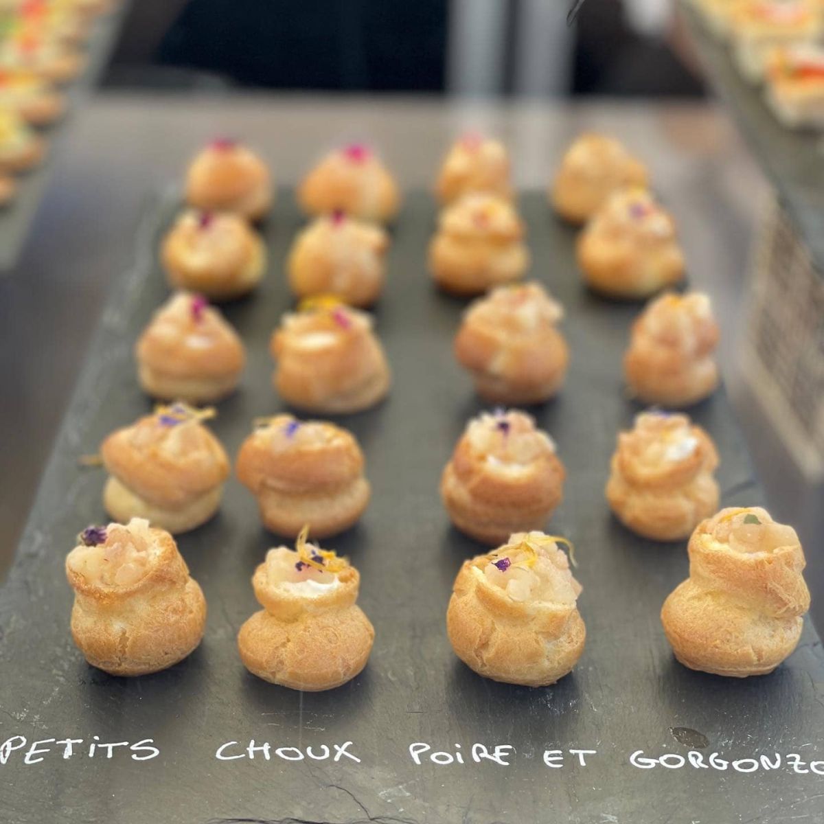 Petits choux poire gorgonzola